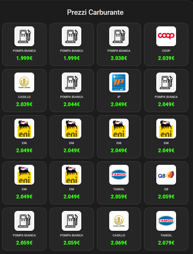 - screenshot fuel station card