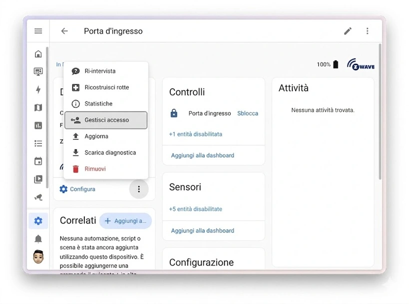 - gestione ingressi z-wave Home Assistant 2026.6